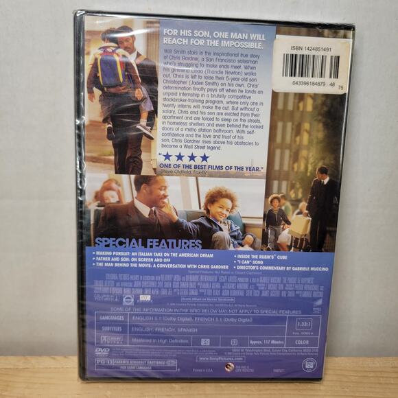 DVD The Pursuit Of Happyness (Full Screen) NEW / SEALED - Picture 2 of 2